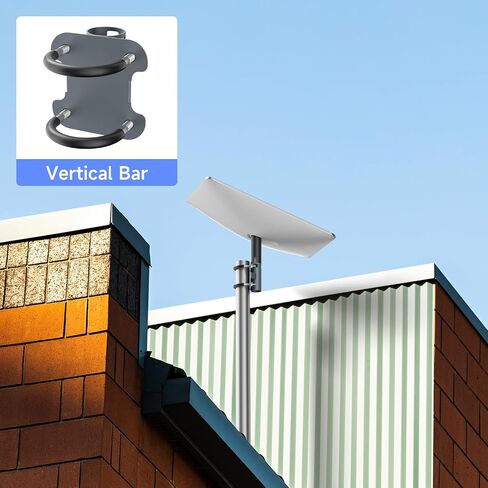 Starlink Mount Kit Gen 2 Starlink Mounting U-Bolt Pipe Converter for Starlink V2 Pipe Converter Starlink Mounting Bracket Stand للسفر RV، السقف، اليخوت، التخييم، في الهواء الطلق in Kuwait