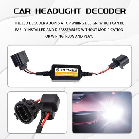 قطعتان 9006/9005/9012 وحدة فك ترميز المصابيح الأمامية LED، مكثفات إلغاء تشفير خطأ تحذير السيارة، طقم مقاوم وامض LED، محول تسخير مضاد للوميض لمصباح LED للسيارات والشاحنات وسيارات الدفع الرباعي in Kuwait