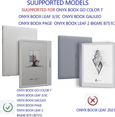 Fro Soft Silicon Back Shell for Onyx Boox Leaf 3 2 Case Leaf3 Leaf2 7" eBook Slim Protective Cover for Boox Page Galileo 2023 Funda boox Go Color 7 (Blue) in Saudi Arabia