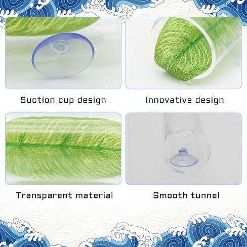 WishLotus Betta Fish Tube Tunnel, Transparent Acrylic Betta Fish Accessories with Suction Cups, Betta Fish Toys Hideout Tube for Small Fish Shrimp (Transparent) in Kuwait