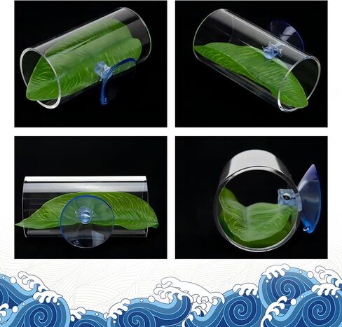 WishLotus Betta Fish Tube Tunnel, Transparent Acrylic Betta Fish Accessories with Suction Cups, Betta Fish Toys Hideout Tube for Small Fish Shrimp (Transparent) in Kuwait