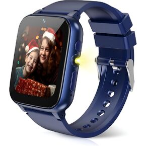 1.69'' Kids Smart Watch,Boys Girls Smartwatch, Pedomter 26 Puzzle Games Camera Video Music Player Flashlight Alarm Clock,4-12 Years Children Birthday (Black)