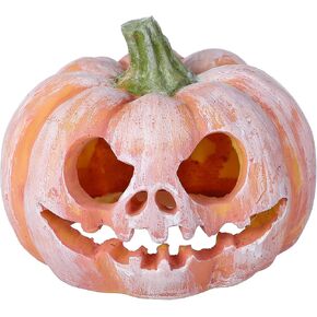 POPETPOP Fish Hideout Pumpkin Shaped Fish Cave Pumpkin Figurine Shrimp Hide Reptile Shelter House for Halloween Fish Tank Aquarium Decoration