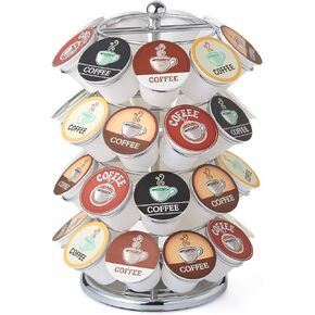 Nifty K Cup Holder – Compatible with K-Cups, Coffee Pod Carousel | 36 K Cup Holder, Spins 360-Degrees, Lazy Susan Platform, Modern Black Design, Home or Office Kitchen Counter Organizer