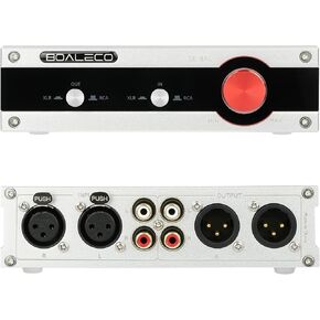 SE-BAL Audio Switch RCA XLR 2-IN-2-OUT HiFi Balanced Stereo Audio Switcher, Premium Selector Splitter Box with Volume Controller