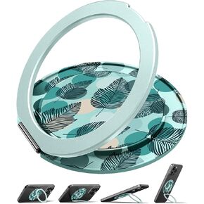 Toycamp Phone Grip Ring Holder Stand - Stick Thin Magnetic Metal Phone Accessories Grip with 360° Rotation Adjustable Aesthetic Design for Women Girls Cute for iPhone Ring Holder Grip, Pink Marble