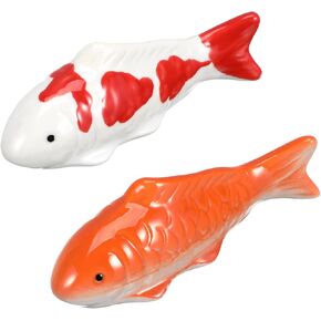 GANAZONO Ceramic Float 2pcs Fish Tank Floating Goldfish Artificial Aquarium Koi Fish Figurines Tea Pet Animals Ornament for Fairy Garden Pond Decorations