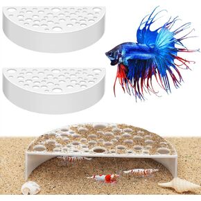 Hoolerry 2 Pcs Shrimp Hides Hideout Aquarium Shrimp Cave Fish Tunnel Shrimp Hides for Aquarium Fish Tank Accessories Decor(White)