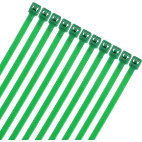 100-Pack Green Cable Zip Ties, 8 Inch Self-Locking Garden Nylon Wire Ties for Indoor Outdoor Use/Plants/Decor/Cables Manage, 40 Lbs Plastic Tie Straps [3.6mm, Green]
