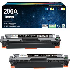2 Pack Replacement for HP 206A Black Toner Cartridge W2110A for HP Color Laserjet Pro MFP M283cdw M283fdw M282nw M255dw,M255nw Toner Printer Ink