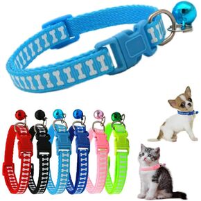 Pink Dog Collar with Bell, Soft Nylon Identification Cat Collars with Bells for XXS Xs Small Tiny Little Pet Dogs Female Kitten Girls Animal, Neck 7.5-12.5 Inch
