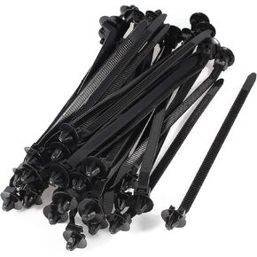 uxcell Nylon Umbrella Wing Push Mount Cable Tie, 167mm x 6.5mm, 40 Pcs, Black