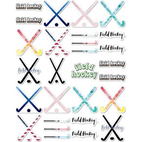 20 Pcs Value Pack Field Hockey Decal Sticker Waterproof Vinyl Aesthetic SUV Truck Colorful Laptop Bike Car Luggage Skateboard Water Bottle Guitar Windows Bumper Tumbler