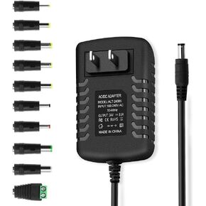24V 0.5A 500mA DC Power Supply Adapter 24V AC Adapter 100-240V 50-60Hz AC to DC Adapter 24 Volt 0.5 Amp Power Supply, DC 24V Power Cord 4.9ft with 5.5mm x 2.5mm DC Outlet Plug & 10 Tips