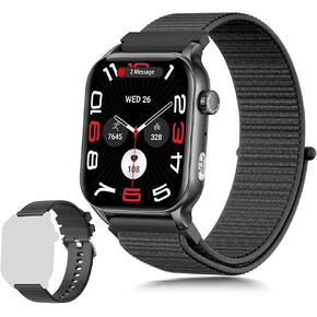 Smart Watch with Flashlight, Bluetooth Android Smart Watch for Men Women, Fitness Watch, 1.95" AMOLED Screen, 130+ Sport Modes, Answer/Make Calls Heart Rate Sleep Monitor for iPhone Compatible (Black)