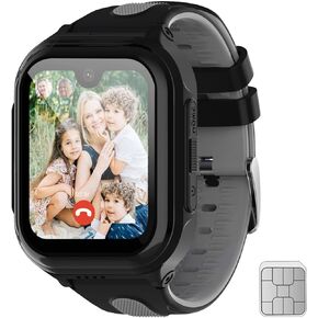 4G Kids Smart Watch for Kids with GPS Tracking SOS WiFi Camera Step Counts 2 Way Voice Chat Video Calling SIM Card Included Amoled Kids Smart Watch for School Boys Girls