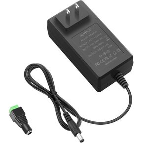 ALITOVE 12V Power Supply 4A AC/DC Adapter 100~240V 50-60hz 12 Volt Transformer Converter with 5.5 x 2.5mm DC Plug for LED Strip Lights CCTV Camera DVR NVR Wireless Routers Printer BT Speaker