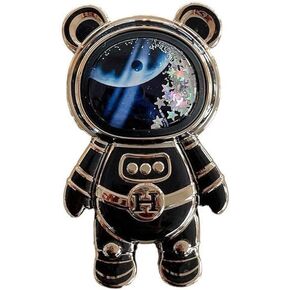 Black Cute Phone Stand Holder,Cell Phone Astronaut Hidden Kickstand for Desk,Astronaut Phone Holder,Adjustable Tablet Phone Ring Stand with 3D Moving Star Sequins,Good Cell Phone Holder