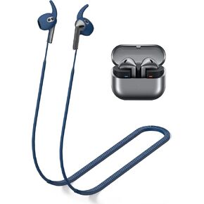Anti-Lost Strap for Galaxy Buds 3 Ultra Strong Sports Soft Silicone Lanyard Accessories Compatible with Samsung Galaxy Buds 3 Neck Rope Cord (Black)