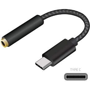 USB-C to 3.5mm Audio Jack Adapter, Audio Aux Input Dongle Cable for USB-C Smartphone, iPhone 15, Samsung Galaxy Google Pixel (2 Pack)