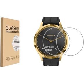 (2 Pack) Screen Protector for Garmin Vivomove HR Tempered Glass，9H Hardness Anti Scratch，Bubble Free，Case Friendly Easy Installation
