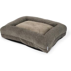 La-Z-Boy Petmate Rosie Lounger Large Dog Bed Taupe 36x28 Inches for Dogs up to 50lbs with Durable Removable Washable Cover