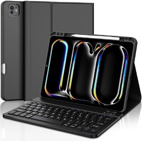 BORIYUAN Keyboard Case for iPad Pro 11-inch(M4) 2024, Detachable Wireless Bluetooth Keyboard Slim Folio Smart Cover for iPad Pro 11" 2024 with Pencil Holder – Pink
