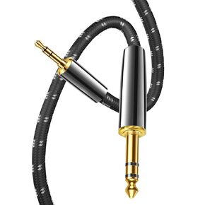 Kumiho 1/8 to 1/4 Cable Stereo Audio Cable 6.35mm 1/4" Male to 3.5mm 1/8" Male TRS Bidirectional Stereo Audio Cable for Guitar, Laptop, Home Theater Devices, Speaker and Amplifiers（5FT/1.5M