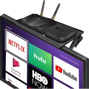 TV/PC Top Shelf Mount, Adjustable Monitor Top Shelf Wide Platform Screen Storage Bracket, TV Mounted Shelf for Routers, Cable Boxes, Games Consoles, DVD Player and Remote - 11.8 x 4.7 Inch