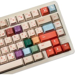 أغطية مفاتيح PBT، مجموعة أغطية مفاتيح مكونة من 129 مفتاحًا Dye Sub Cherry Profile، أغطية مفاتيح لوحة مفاتيح مخصصة ريترو رائعة بسيطة، غطاء مفاتيح للوحة المفاتيح بنسبة 100% 75% 65% 60% Cherry MX Switches الميكانيكية