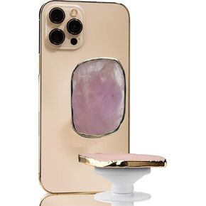 Grips by CRYSTALFY Perfectly Imperfect Crystal Phone Grip & Stand Authentic Natural Gemstone Swappable Top, Expandable Collapsible Holder for Smartphones and Tablets (Labradorite)