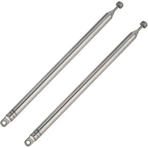 7 Sections Telescopic 29in AM FM Antenna Portable Radio Antenna Replacement (2-Pack) Compatible with Indoor Portable Radio Home Stereo Receiver AV Audio Vedio Home Theater Receiver TV Tuner