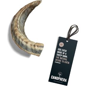 Premium Dog Chew: 100% Natural Sheep Horn for Dental Health & Durability. Odor-Free (Medium)