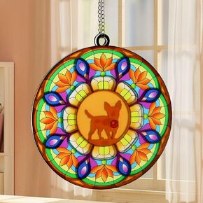 Dog Memorial Suncatcher, Dog Memorial Gifts, Stained Glass Disc 15cm*15cm,Dog Memorial Gifts for Loss of Dog, Dog Suncatcher Ornament for Loss of Dog, Write Dog's Name for Pet Lovers