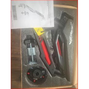 Single Red Computer Monitor Desk Mount, Adjustable Arm