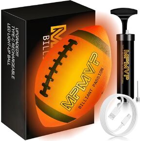 Light Up Football Boys Gifts: Rechargeable Glow Football Led Size 6 Teenage Kids Toys 8 9 10 11 12 Year Old Boy Gift Ideas Sports Outdoor Stuff Cool Youth Night Ball Games Birthday Presents Ages 8-12