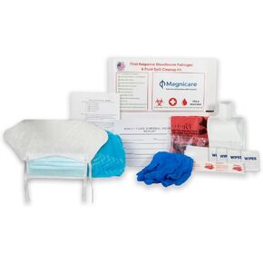 First Response Spill Kit - Be OSHA Compliant | Bloodborne Pathogen & Vomit Cleanup Kit: Comprehensive Spill Response for Bodily Fluids, Ideal for Restaurants, clinics & Public Spaces.