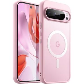 JETech Magnetic Case for Google Pixel 9/9 Pro 2024, Compatible with MagSafe, Translucent Matte Back Shockproof Phone Cover (Black)