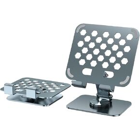 Foldable Tablet Stand for iPad/iPhone or Other 4.3-10.9 Inch-Screen Devices Stand Holder Desk,Adjustable Universal 360-degree Rotatable Tablet Holder (Dark Gray)