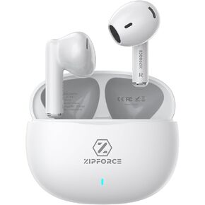ZIPFORCE True Wireless Earbuds, in-Ear Bluetooth 5.3 Headphones 4-Mics ENC Clear Call, Bluetooth Earbuds Touch Control 30 Playtime, IPX6 Waterproof TWS, Light-Weight Earphones