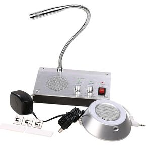 UHPPOTE Dual-Way Anti-Interference Noise-Free Bank Office Store Station Window Microphone Audio Record Output Intercom Interphone Speaker System for Counter