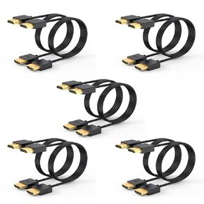Thin HDMI Cables, HDMI to HDMI Cable 3.3ft/1M 10 Pack, High Speed 18Gbps HDMI Cords, Flexible HDMI 2.0 Cable Supports 4K@60Hz, 2K,1080P, HDCP 2.2, ARC