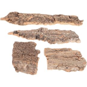 4pcs Reptile Bark Decoration Aquarium Wooden Driftwood Hideouts Log Hideaway Turtle Basking Platforms Leopard Bark Terrarium Glass Containers Decorative Bark Turtle Terrace Tank