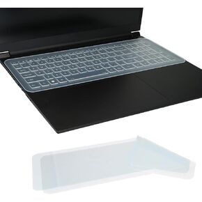 kwmobile Keyboard Cover Compatible with 15"-17" Laptop PC Cover - 2X Silicone Protective Covers - Transparent/Blue