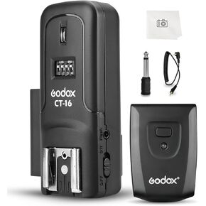 Godox CT-16 Wireless Flash Trigger with Receiver Kit,433MHz 3 in 1 Flash Transmitter and Receiver Compatible for Canon Nikon Pentax Olympus DSLR Camera Flash Speedlight Trigger,Studio Flash Lighting