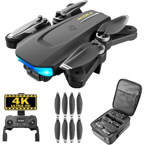 BTMETER GPS Drone with 4K Camera, Brushless Motor, Foldable RC Quadcopter Remote Control Beginner Drone with Auto Return, Follow Me, Circle Fly, 28pcs Propeller Blades & 3pcs Battery for 84min Flight