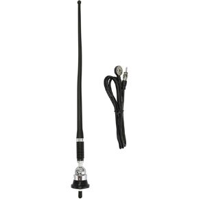Car Radio Passive Antenna, Soft Rubber Built in Amplifier Flexible Mast FM AM Stereo Antennae for Boat Car RV Motorhome ATV UTV Tractor Motorcycle Yacht