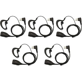 Walike Talkie Earpiece with Mic G Shape Adjustable Volume Headset Compatible with Motorola CLS1410 CLS1110 BRP40 CP200 CP200D CP185 DTR650 RDU2020 RDU4100 RDU4160D RDU2080D RMU2040 RMU2080D(5 Pack)