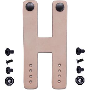 IWB Belt Loops - Double Strap - (8-9oz Leather) – w/Pull-The-Dot Snaps & Mounting Hardware - for IWB Holster Carry - (Fit 1.25-2.00 Inch Belts (Adjustable)