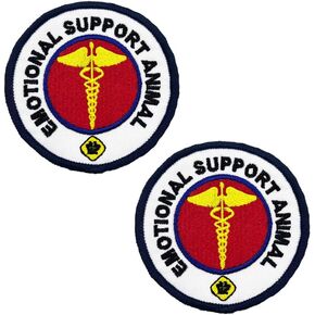Emotional Support Animal Badge Patches, Service Dog Medical Assistance Embroidered Iron on Patches